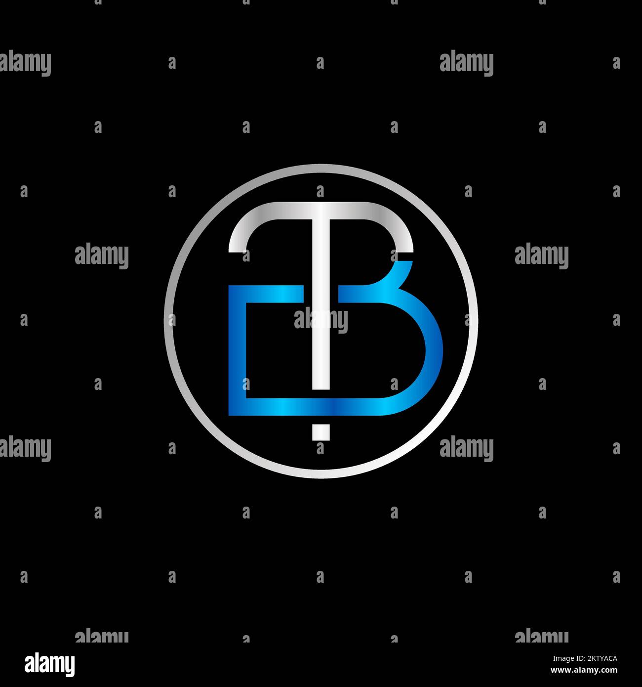 Lettera o parola TB sans serif cut and merge connetti font su cerchio immagine grafica icona logo design astratto concetto vettore stock iniziale o sport tech Illustrazione Vettoriale