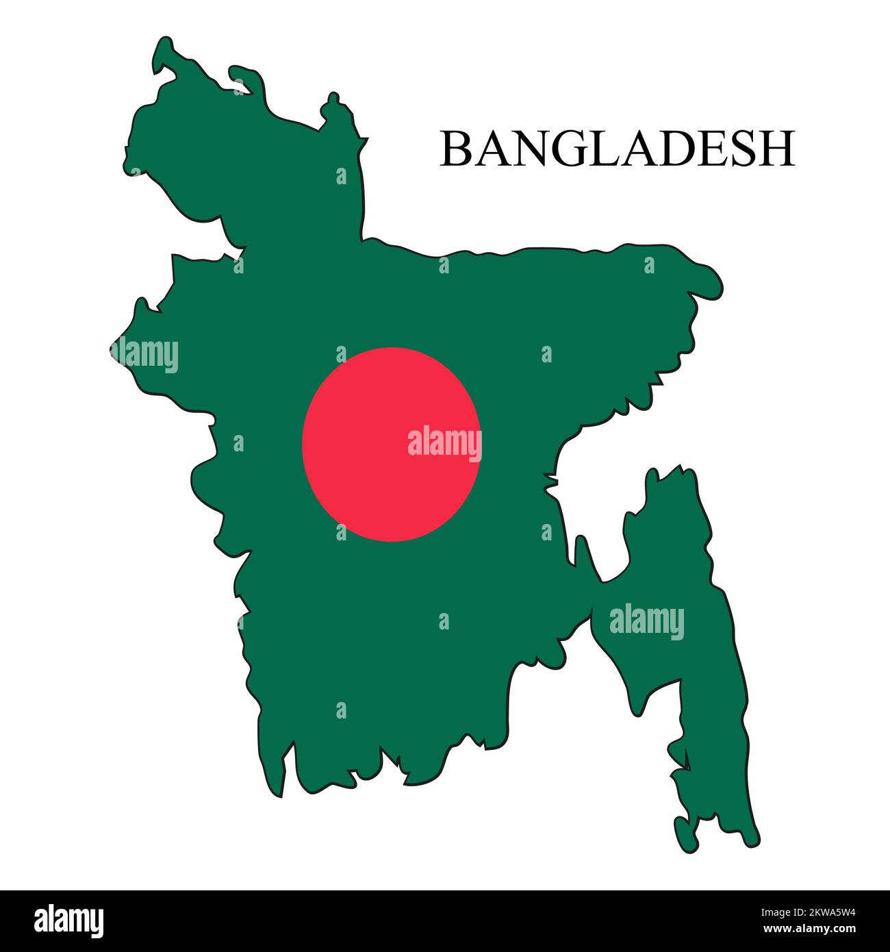 Illustrazione del vettore della mappa del Bangladesh. Economia globale. Paese famoso. Asia meridionale Illustrazione Vettoriale