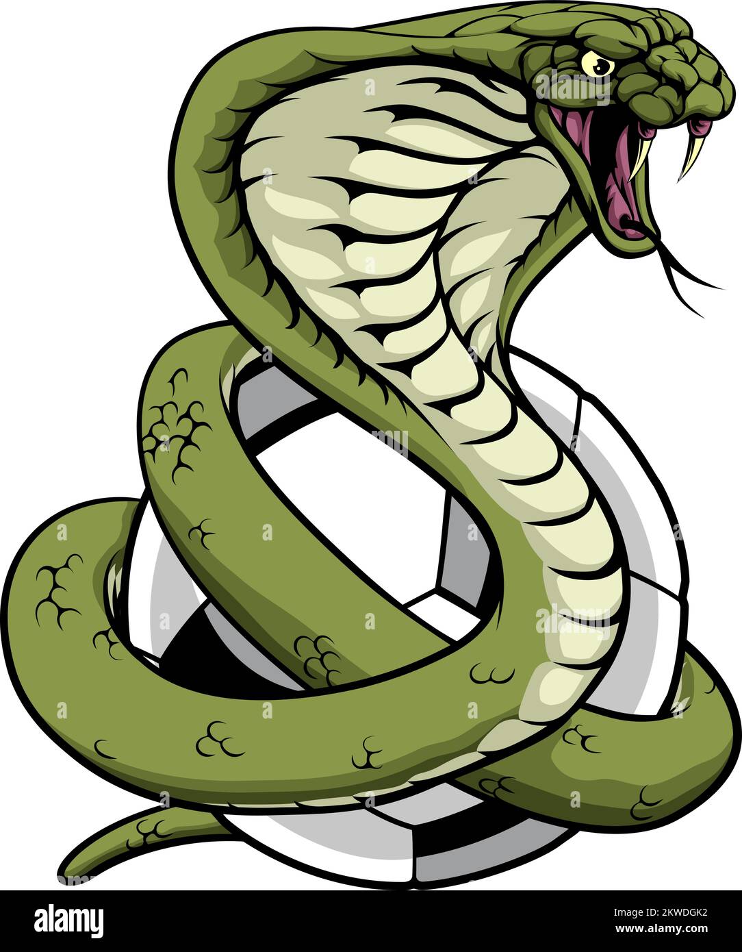 Cobra Snake Calcio Calcio squadra animale Mascot Illustrazione Vettoriale