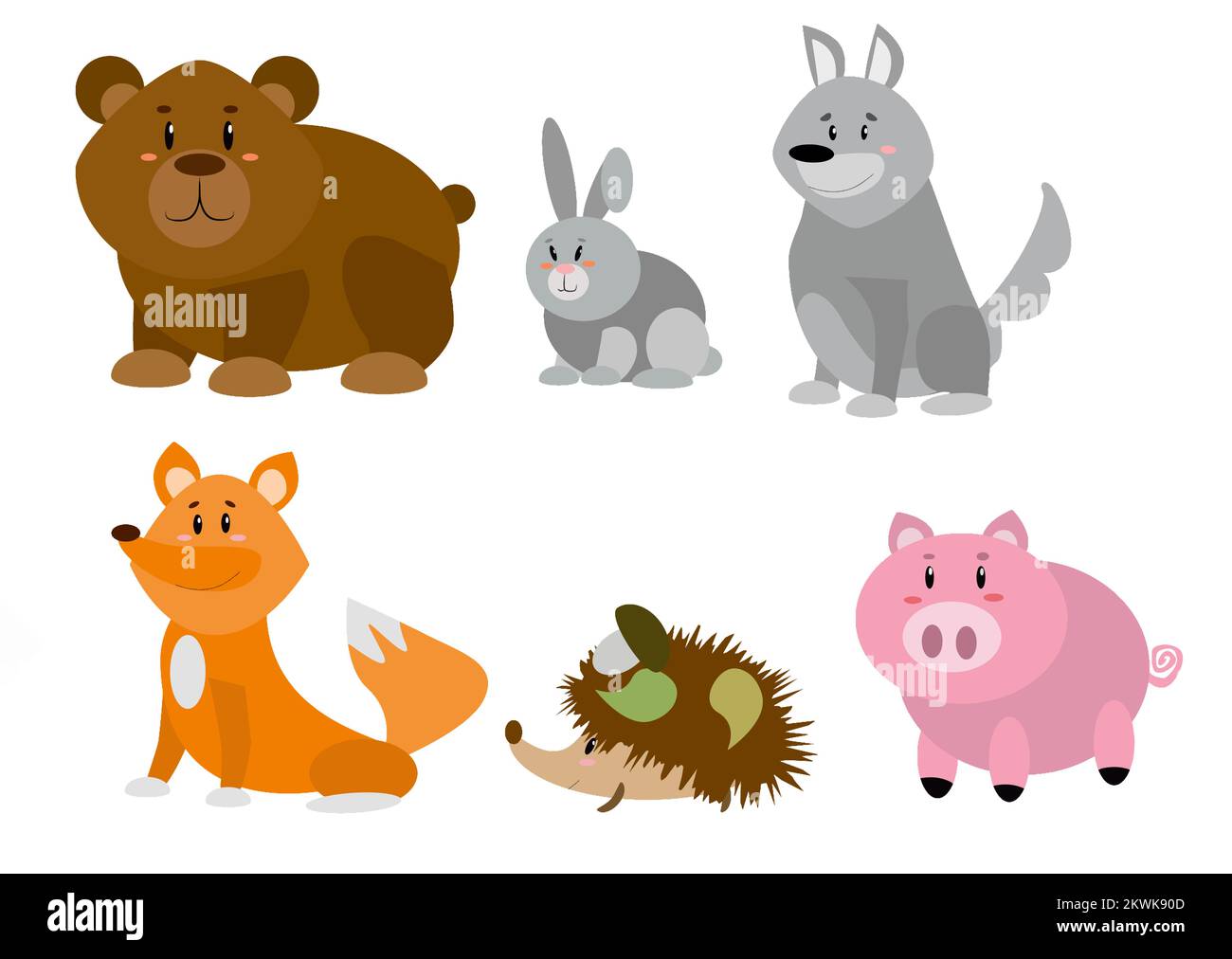 Animali divertenti per bambini illustrazioni per libri Illustrazione Vettoriale