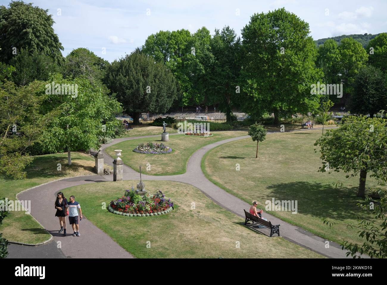 Parade Gardens in estate - Bath Inghilterra Regno Unito Foto Stock