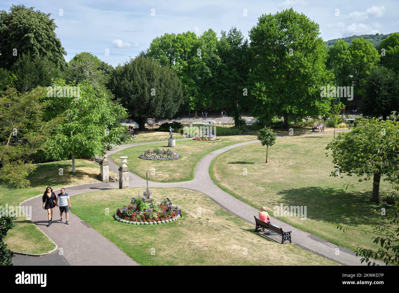 Parade Gardens in estate - Bath Inghilterra Regno Unito Foto Stock