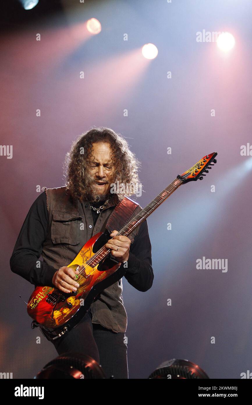 08.05.2012., Beograd, Serbia - la band americana heavy metal metallica ha tenuto un grande concerto all'Usce di Belgrado di fronte a circa 30.000 spettatori, eseguendo l'album nero nella sua interezza per celebrare il 20th° anniversario della sua pubblicazione Foto: Marko Mrkonjic/PIXSELL Foto Stock