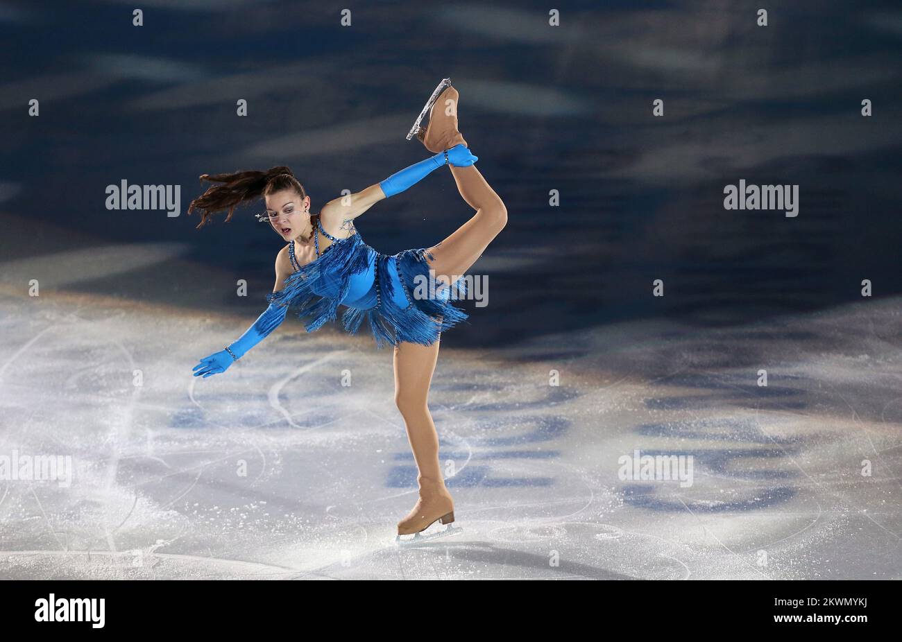27.01.2013., Dom Sportova, Zagabria - European Figure Skating Championships Zagreb 2013.Gala sera, spettacolo dei vincitori.Adelina Sotnikova Foto: Igor Kralj/PIXSELL Foto Stock 27.01.2013., Dom Sportova, Zagabria - European Figure Skating Championships Zagreb 2013.Gala sera, spettacolo dei vincitori.Adelina Sotnikova Foto: Igor Kralj/PIXSELL Foto Stock