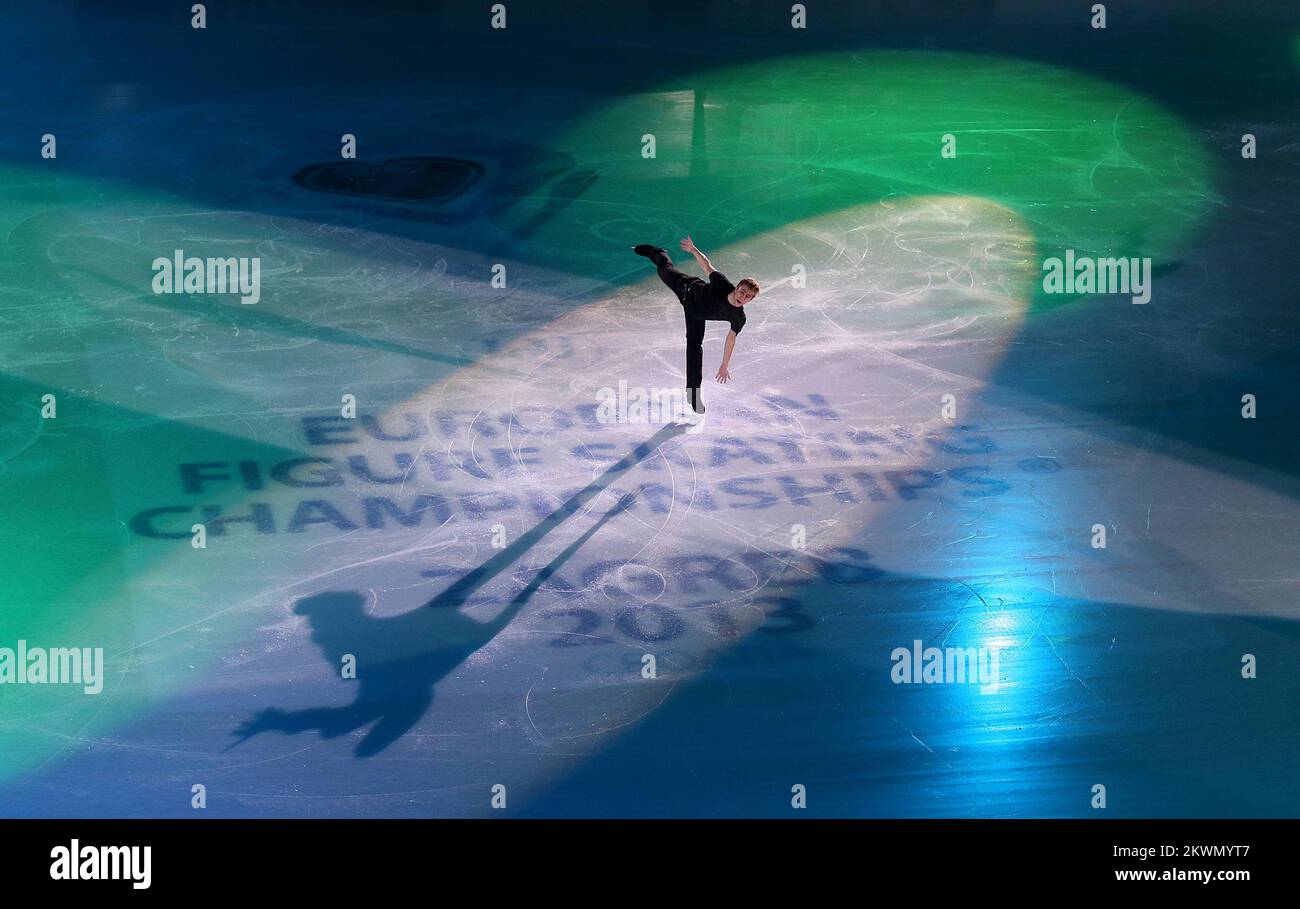 27.01.2013., Dom Sportova, Zagabria - European Figure Skating Championships Zagreb 2013.serata di gala, spettacolo dei vincitori.Michal Brezina Foto: Igor Kralj/PIXSELL Foto Stock 27.01.2013., Dom Sportova, Zagabria - European Figure Skating Championships Zagreb 2013.serata di gala, spettacolo dei vincitori.Michal Brezina Foto: Igor Kralj/PIXSELL Foto Stock