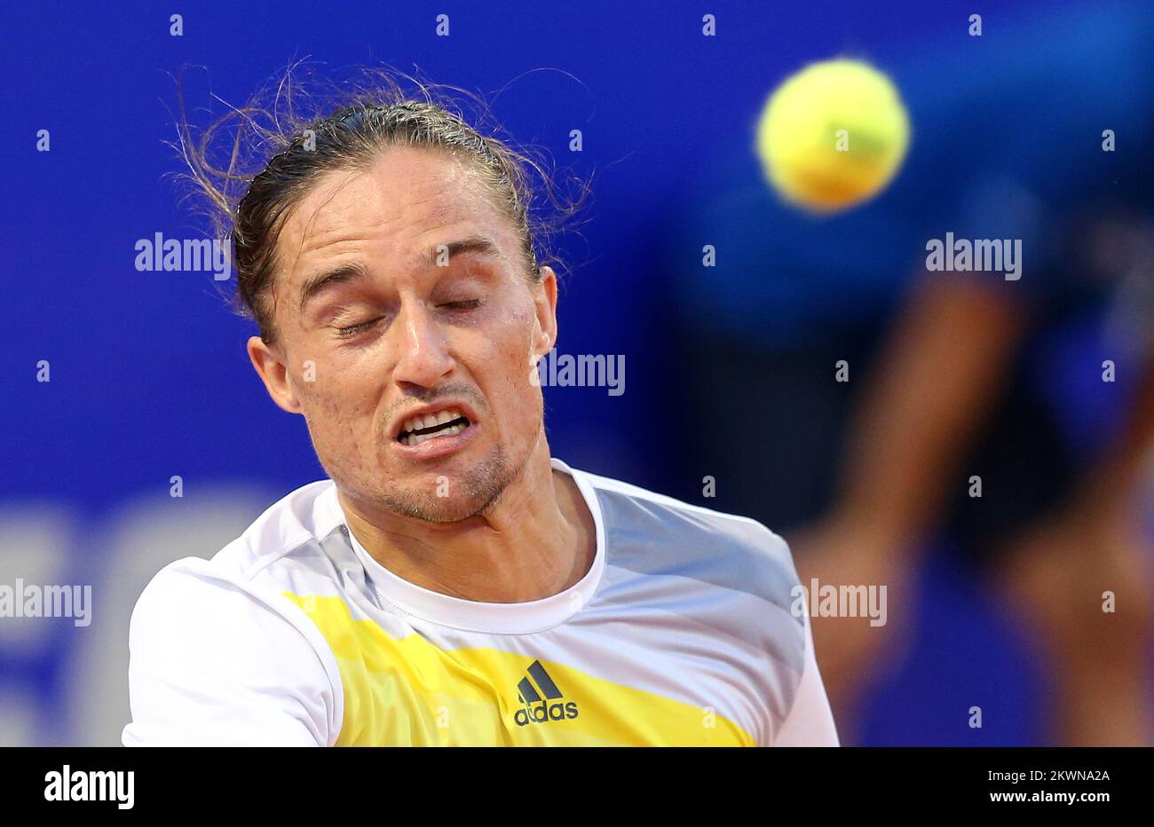 25.07.2013., Umago - 24. Vegeta Croazia Open teniski turnir u Umagu. Alexandr Dolgopolov - Aljaz Bedene. Foto: Petar Glebov/PIXSELL Foto Stock