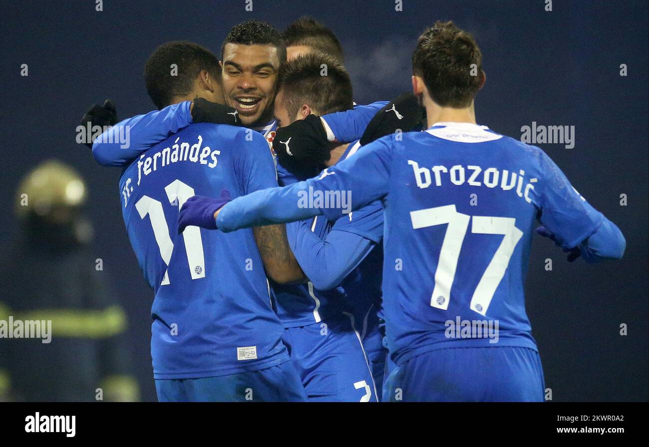 Slavlje Dinama durante la partita tra Dinamo Zagreb e Hajduk Split Foto Stock