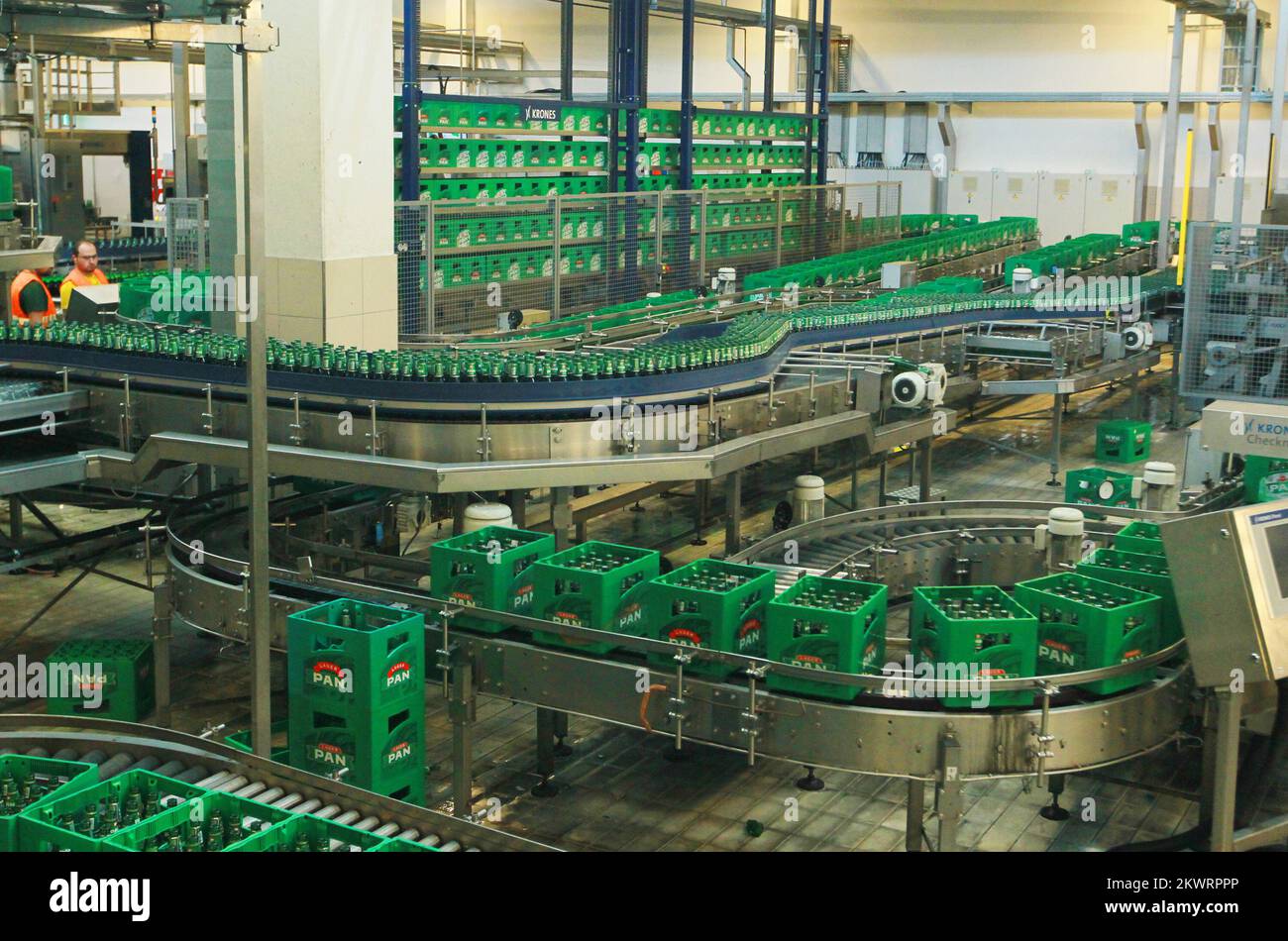 Vista generale degli impianti di produzione della società di bevande Carlsberg a Koprivnica, Croazia. Foto Stock