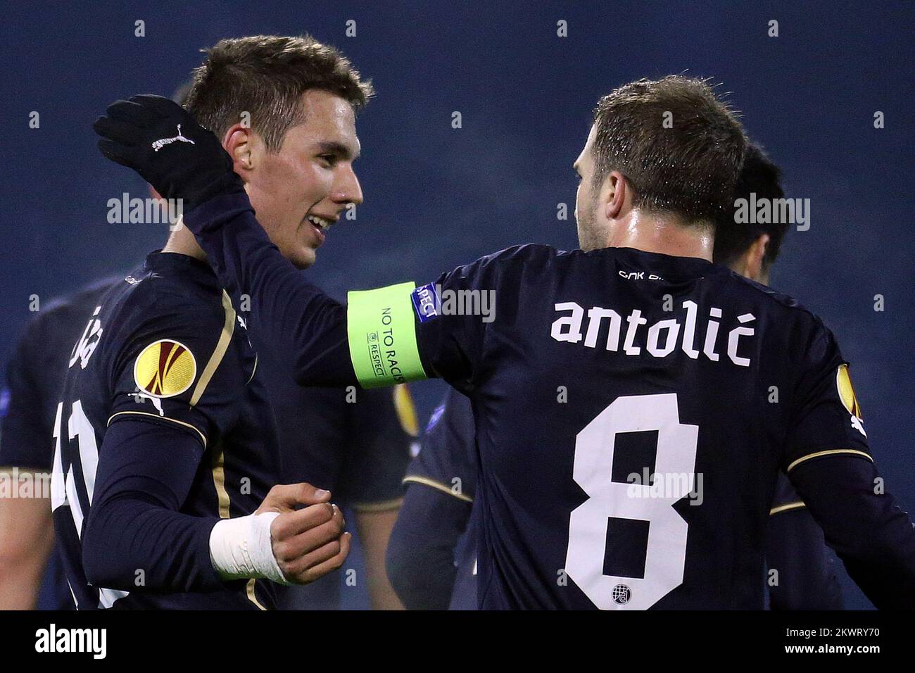 Marko Pjaca di Dinamo, Domagoj Antolic. Foto Stock