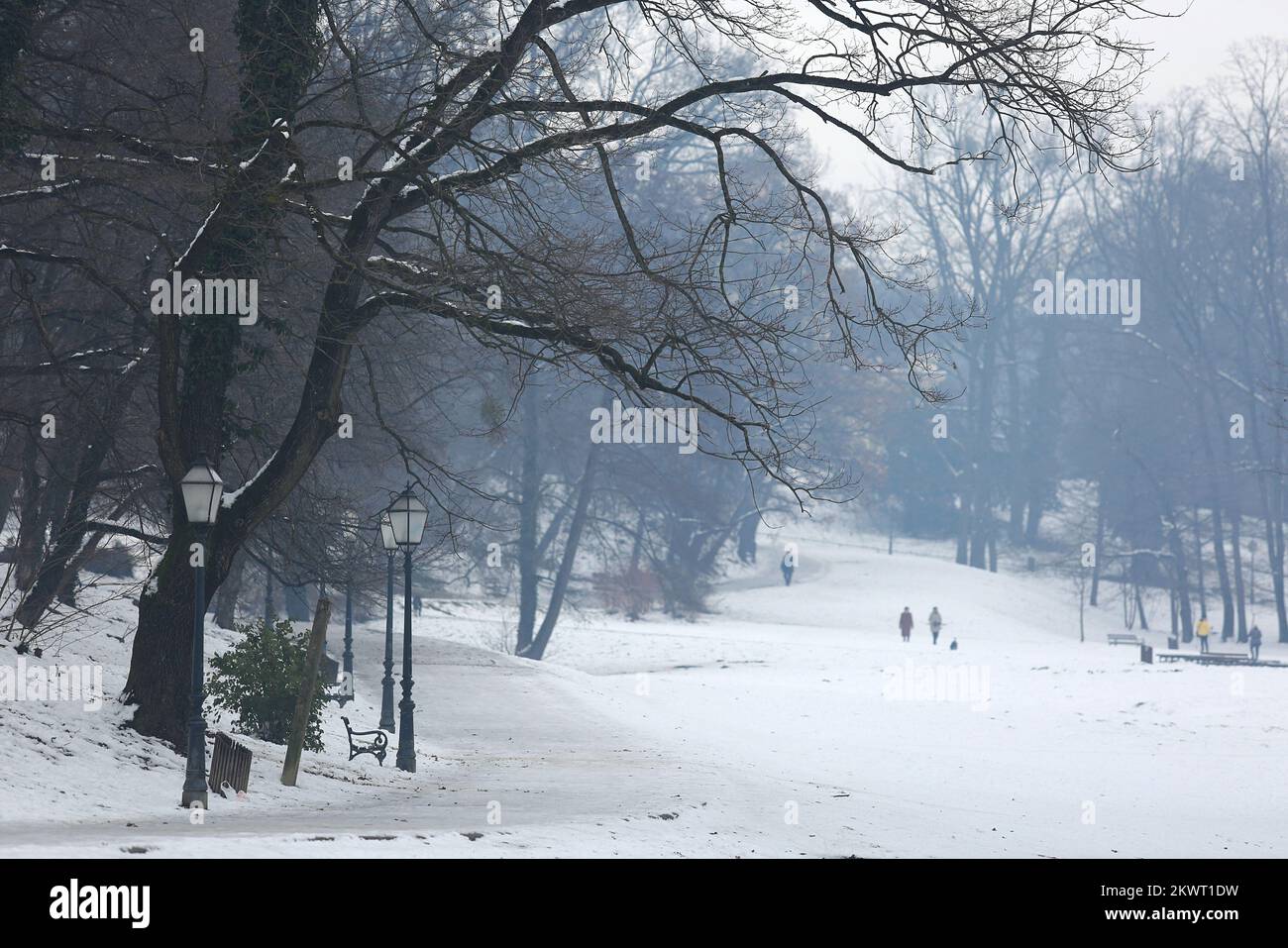 03.01.2015., Zagre, Croazia - Inverno Idyl al parco Maksimir. Foto: Tomislav Miletic/PIXSELL Foto Stock