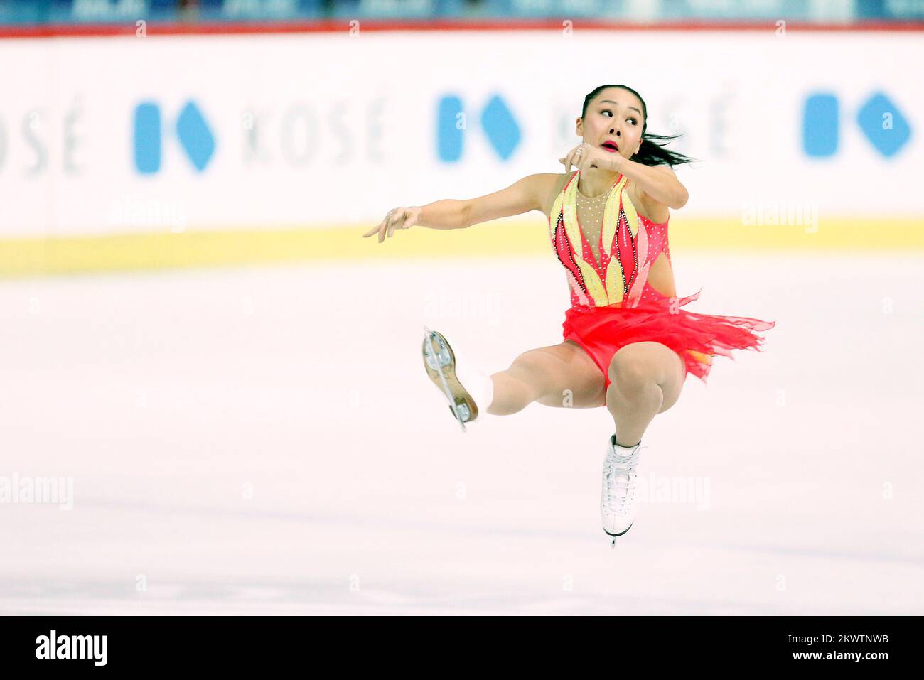 ISU Junior Grand Prix di Pattinaggio di figura. Programma Short Ladies. Wakaba Higuchi, Giappone. Foto: Goran Jakus/PIXSELL Foto Stock