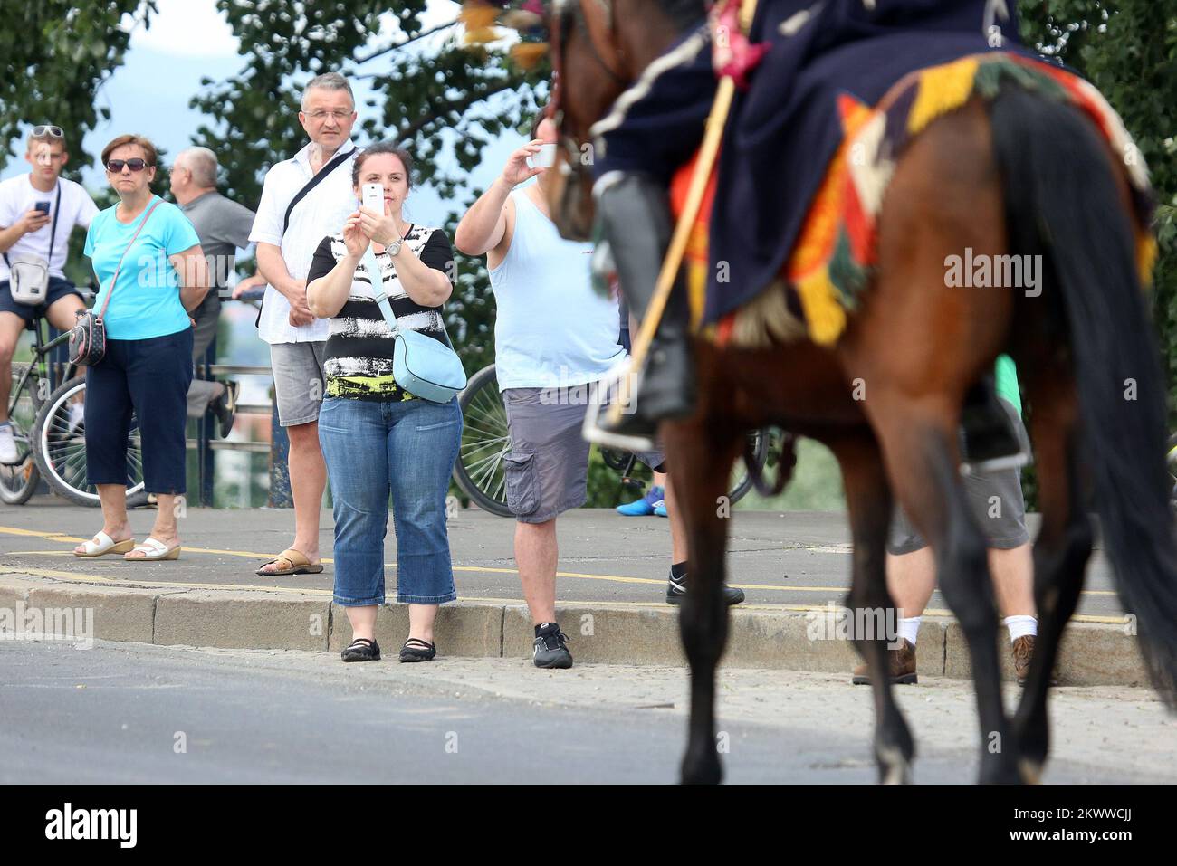 29.05.2016., Zagabria, Croazia - 1st la parata equestre per le strade di Zagabria è stata organizzata in onore di tutti i soldati di Zagabria che hanno partecipato alla guerra interna e per il compleanno di Zagabria. Foto Stock