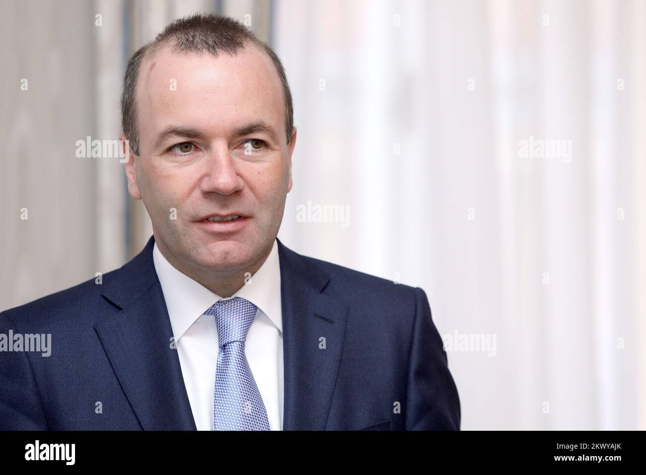 07.03.2017., Croazia, Zagabria - Parlamento il presidente Bozo Petrov ha ricevuto il presidente del Partito popolare europeo Manfred Weber. Foto: Patrik Macek/PIXSELL Foto Stock