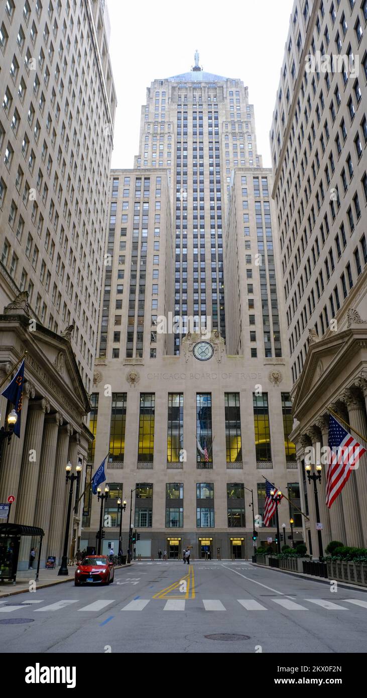 Il Chicago Board of Trade Building e' un alto edificio Art Deco nel centro citta' di Chicago, USA Foto Stock