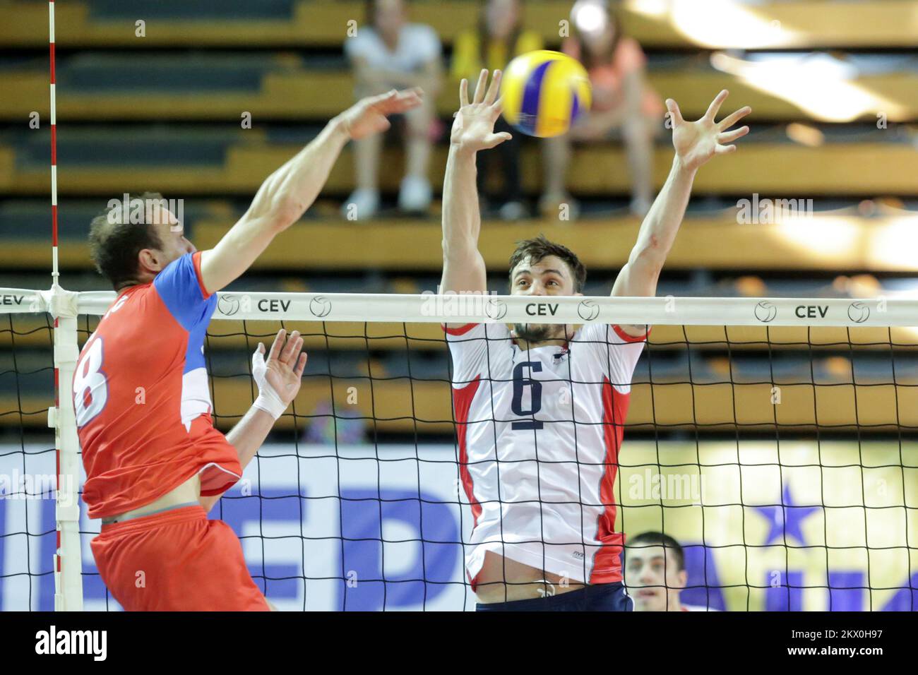 28.05.2017., Zagreb, Croazia - Campionato Mondiale di pallavolo FIVB 2018 - qualificazione europea uomo, 5th° turno, Gruppo e, Croazia vs Serbia. Ivan Raic. Foto: Luka Stanzl/PIXSELL Foto Stock