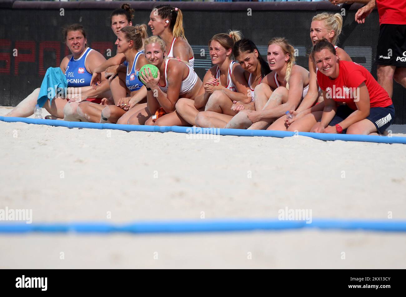 24.06.2017., Zagreb, Croazia - Euro 2017 BHC Donne Beach handball Semifinali match, Danimarca - Polonia. Foto: Igor Kralj/PIXSELL Foto Stock