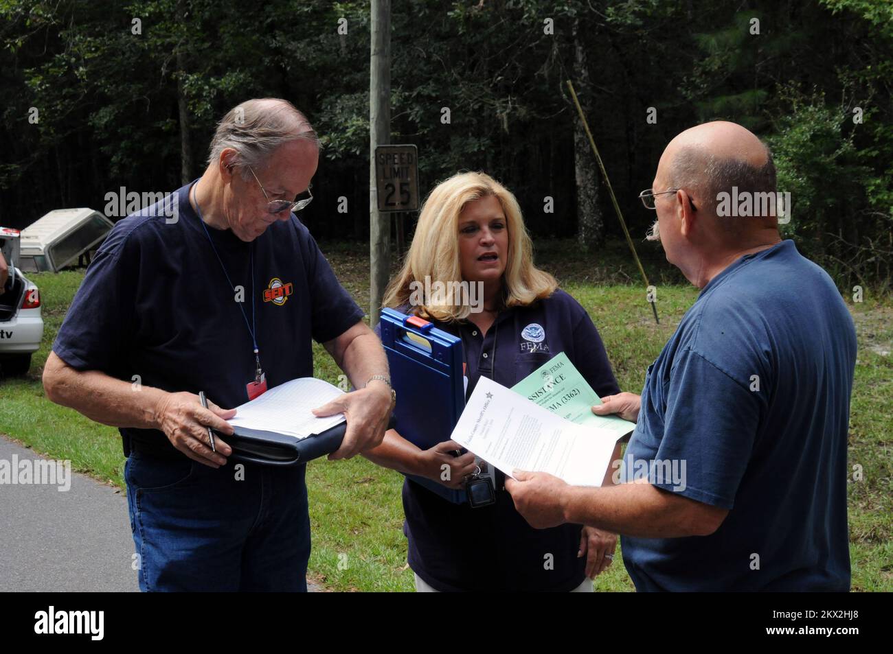 CR raggiungere nella contea di Wakulla.. Fotografie relative a disastri e programmi, attività e funzionari di gestione delle emergenze Foto Stock