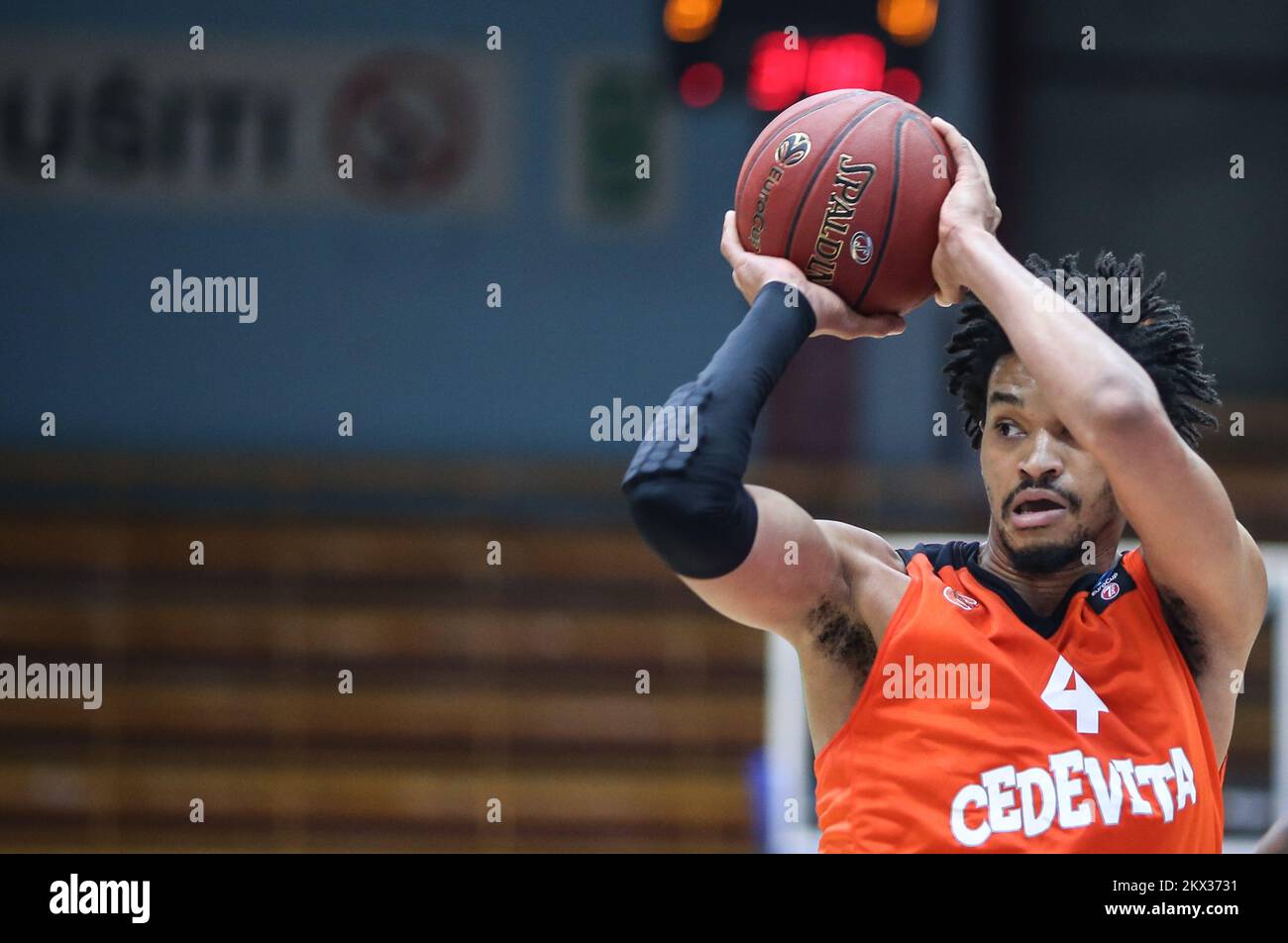 01.11.2017., Zagabria, Croazia - Eurocup, gruppo A, turno 04, KK Cedevita - Unics Kazan. Chris Johnson. Foto: Igor soban/PIXSELL Foto Stock