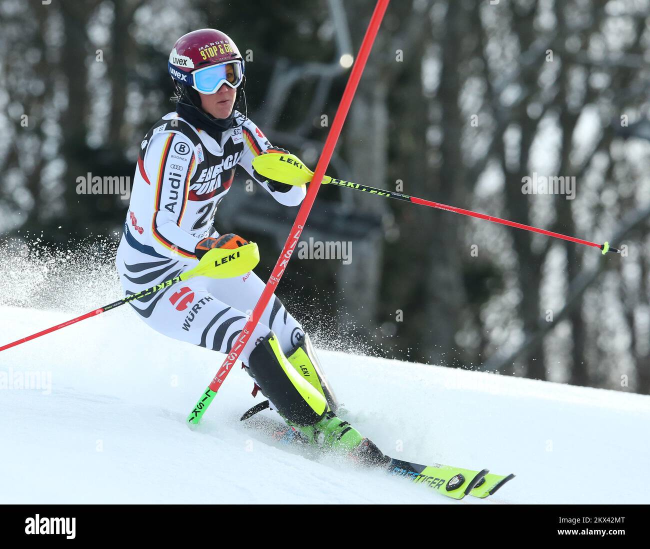 03.01.2018., Croazia, Sljeme, Zagabria - la prima corsa dello slalom femminile Audi FIS Sci World Cup Snow Queen Trophy 2018. Maren Wiesler. Foto: Sanjin Strukic/PIXSELL Foto Stock