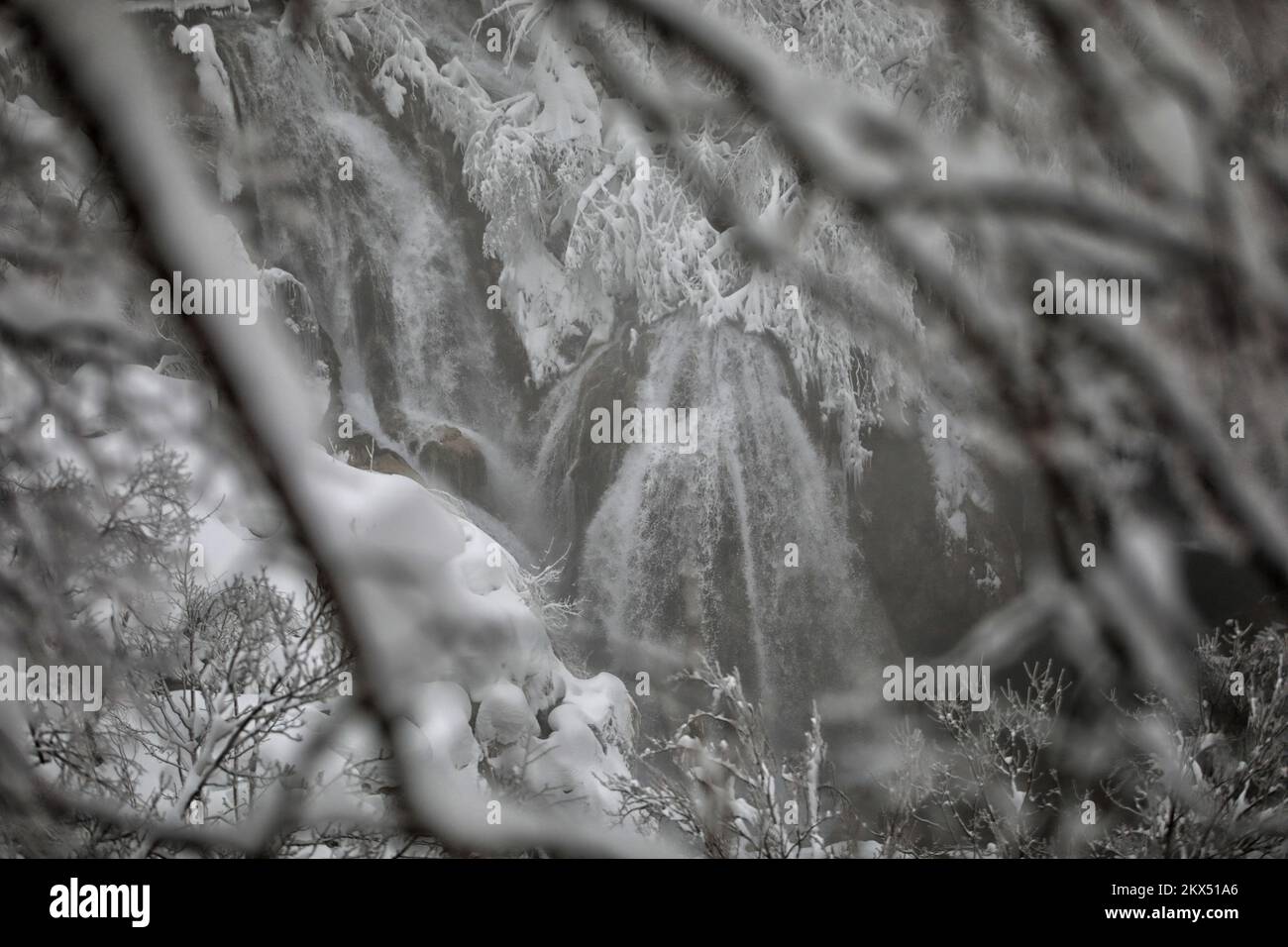 24.02.2018., Parco nazionale dei Laghi di Plitvice innevati in Croazia Foto: Boris Scitar/Vecernji list Foto Stock 24.02.2018., Parco nazionale dei Laghi di Plitvice innevati in Croazia Foto: Boris Scitar/Vecernji list Foto Stock