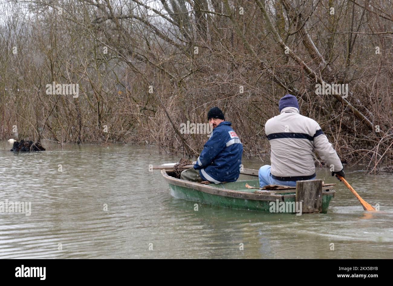 21.03.2018.,Tisina Kaptolska,,Croazia - sciogliendo neve e forte pioggia lasciare Croazia colpito da alluvioni.Tisina Kaptolska si trova nel comune Martinska Ves, nella contea di Sisak-Moslavina Foto: Nikola Cutuk/PIXSELL Foto Stock