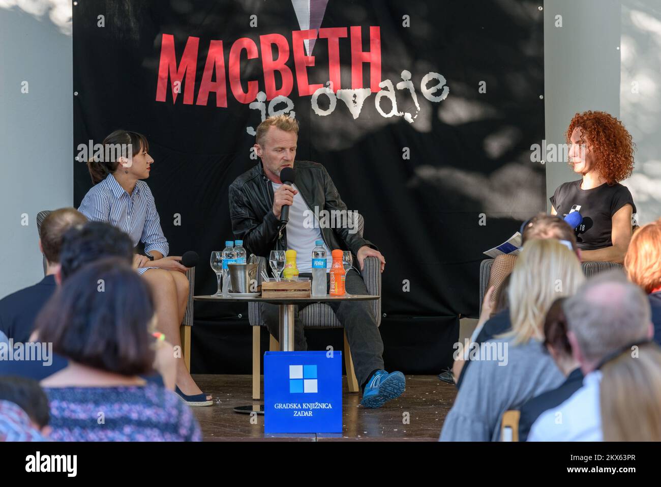 10.05.2018., Zadar, Croazia - il thriller norvegese Jo Nesbo ha presentato i suoi libri nella biblioteca della città Foto: Dino Stanin/PIXSELL Foto Stock