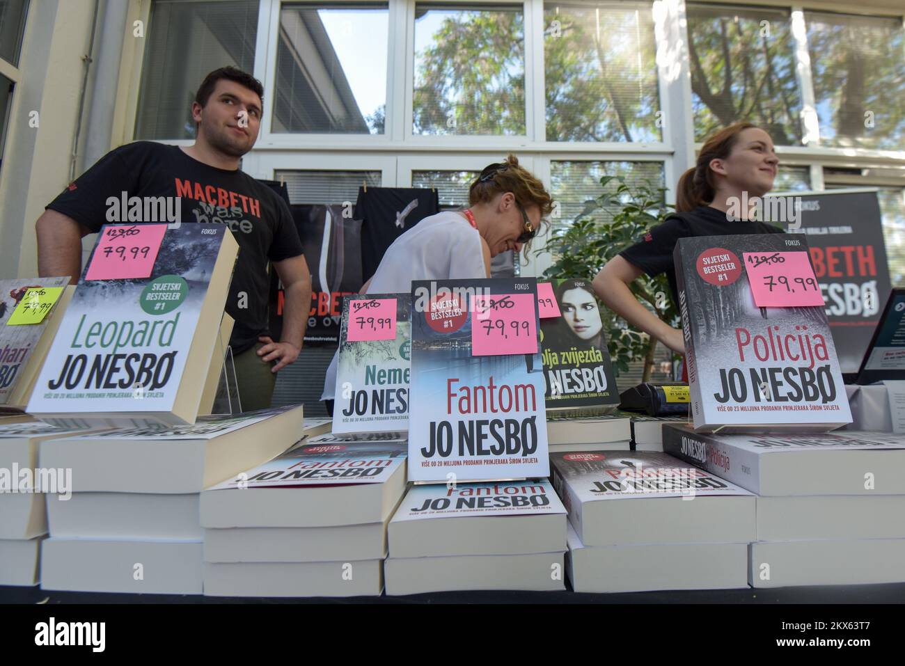 10.05.2018., Zadar, Croazia - il thriller norvegese Jo Nesbo ha presentato i suoi libri nella biblioteca della città Foto: Dino Stanin/PIXSELL Foto Stock