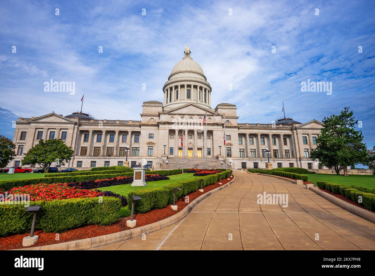 Little Rock, Arkansas, USA, al campidoglio dello stato e parco durante il giorno. Foto Stock