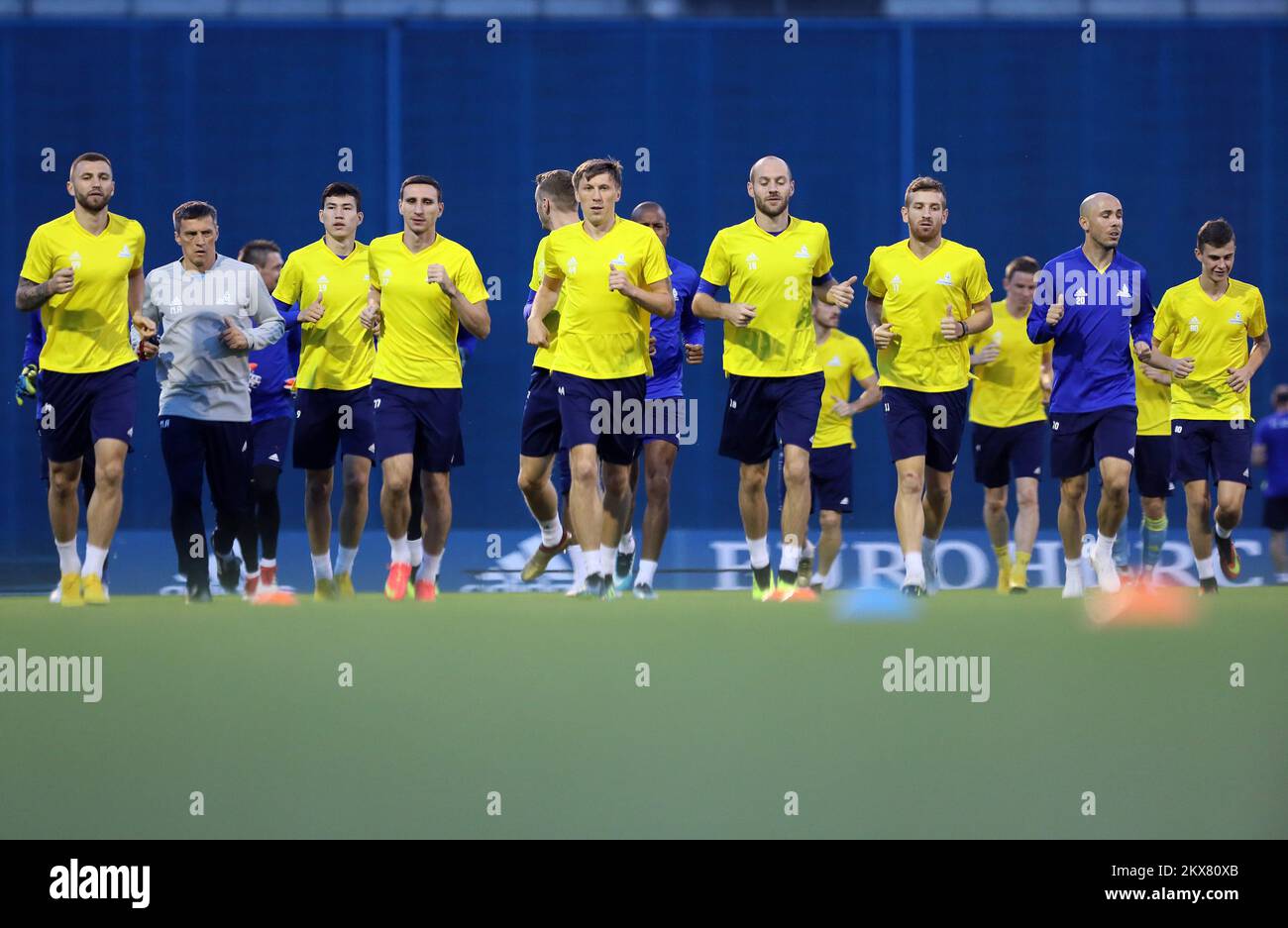 13.08.2018., Maksimir stadio, Zagabria, Croazia - FC Astana allenamento prima della partita con GNK Dinamo. . Evgeni Postnikov, Ivan Maevskiy Photo: Jurica Galoic/PIXSELL Foto Stock