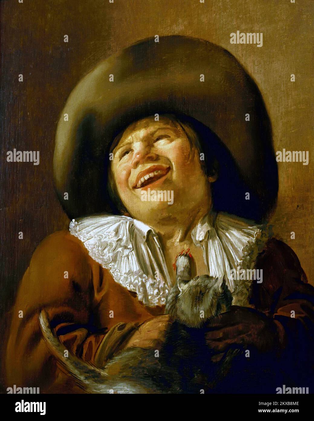Jan Miense Molenaer (1610-68) Jeune Garchon griffé par un Chat - giovane ragazzo con un gatto Scratch, di Jan Miense Molenaer, (1610-68), olandese, Paesi Bassi, Foto Stock