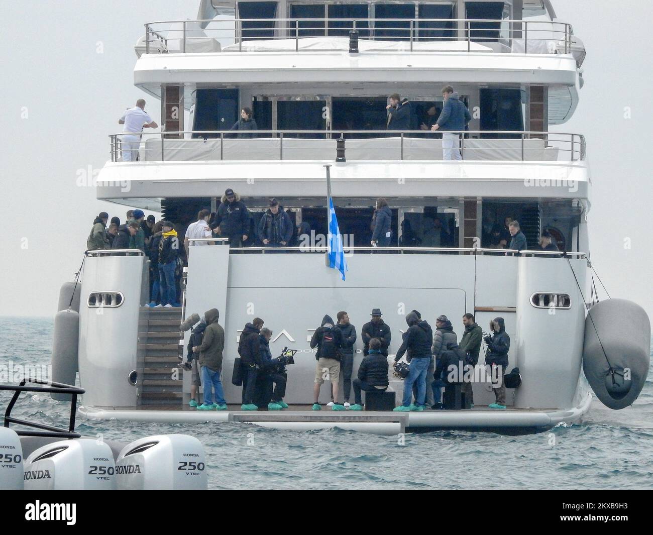 08.04.2019., Rovigno, Croazia - ripresa del film "la guardia del corpo della moglie di Hitman". Foto: Dusko Marusic/PIXSELL Foto Stock