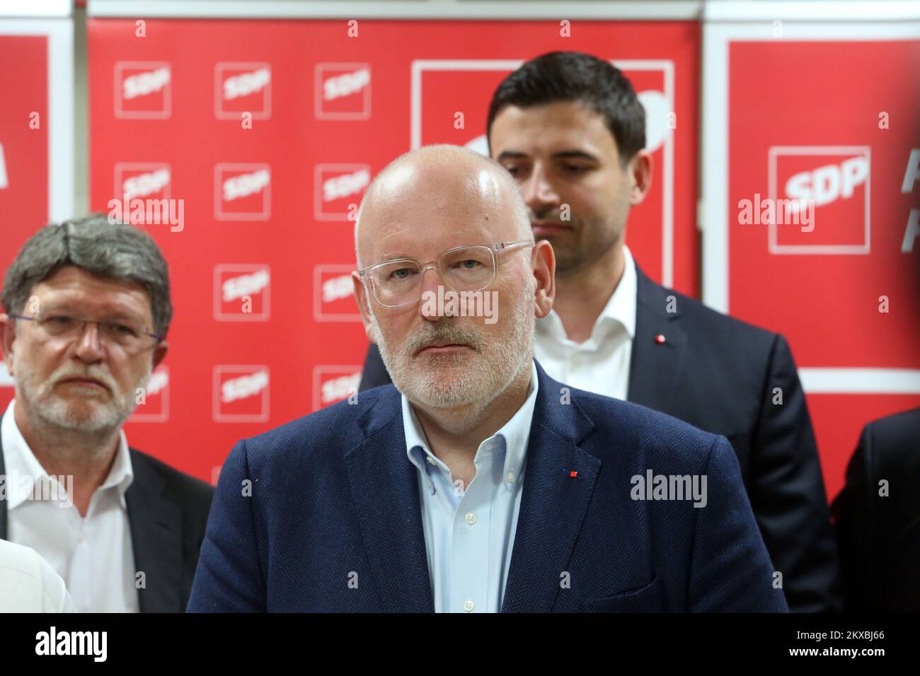 19.05.2019., Rijeka - il candidato leader dei socialisti europei per il futuro Presidente della Commissione europea, Frans Timmermans, ha scelto Rijeka per la sua presentazione agli elettori croati. Timmermans ha sostenuto il Partito socialdemocratico e i suoi candidati alle elezioni del Parlamento europeo. Foto:Goran Kovacic/PIXSELL Foto Stock