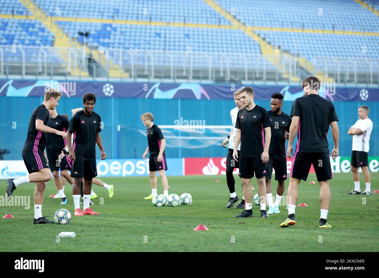 20.08.2019., Zagabria, Croazia - allenamento di Rosenborg BK davanti alla UEFA Champions League giocata, 1st tappa contro GNK Dinamo. Foto: Sanjin Strukic/PIXSELL Foto Stock