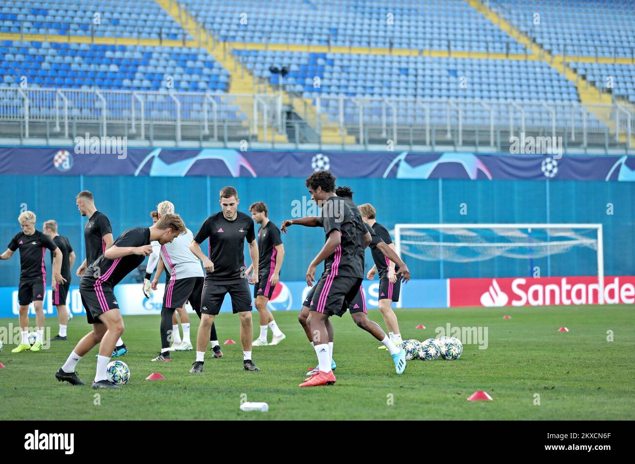 20.08.2019., Zagabria, Croazia - allenamento di Rosenborg BK davanti alla UEFA Champions League giocata, 1st tappa contro GNK Dinamo. Foto: Sanjin Strukic/PIXSELL Foto Stock