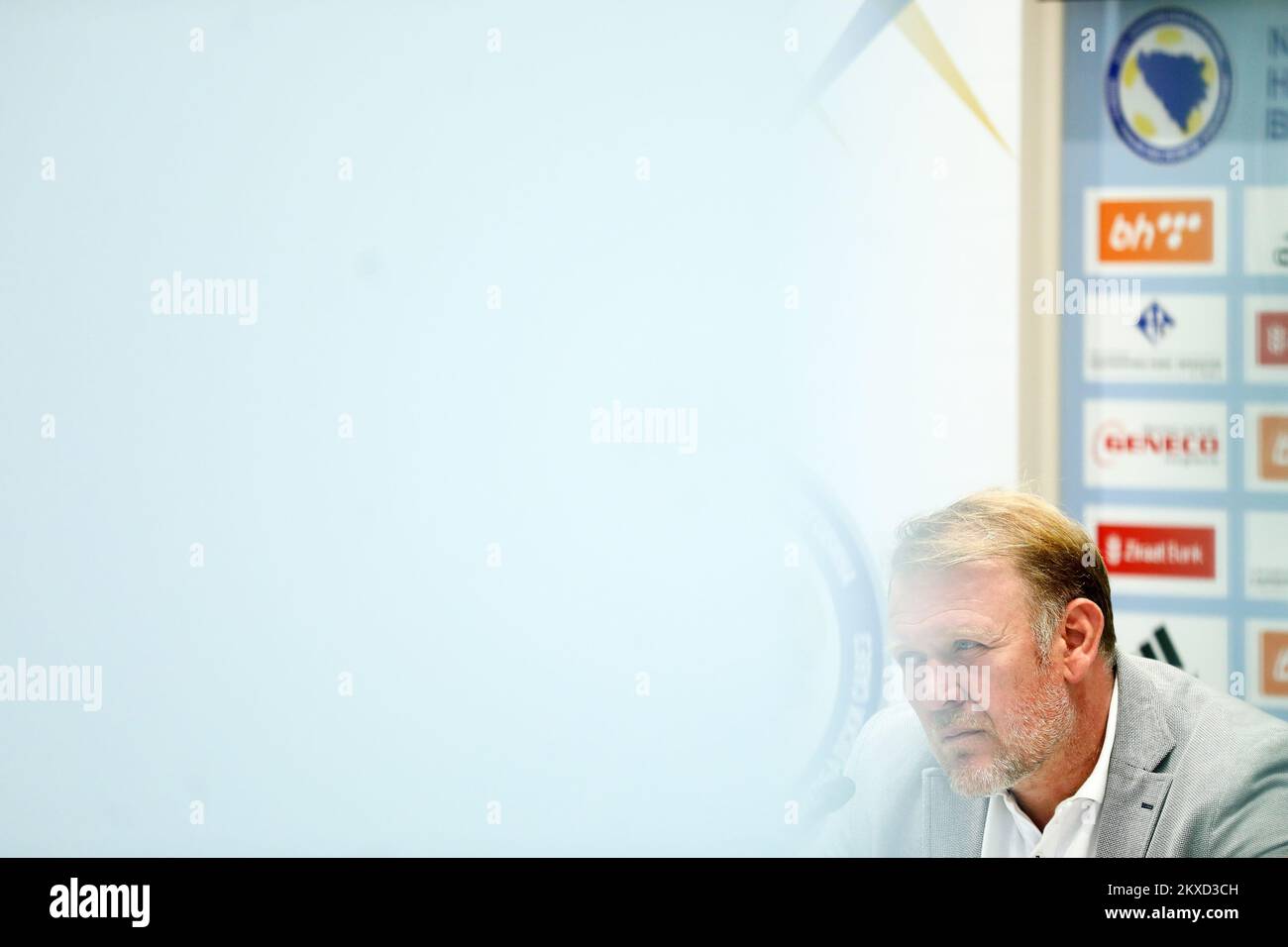 23.09.2019., Sarajevo, Bosnia-Erzegovina -Bosnia-Erzegovina Robert Prosinecki, allenatore nazionale, ha pubblicato una lista di giocatori che ha invitato a giocare contro la Finlandia e la Grecia nelle qualificazioni del Campionato europeo. Foto: Armin Durgut/PIXSELL Foto Stock