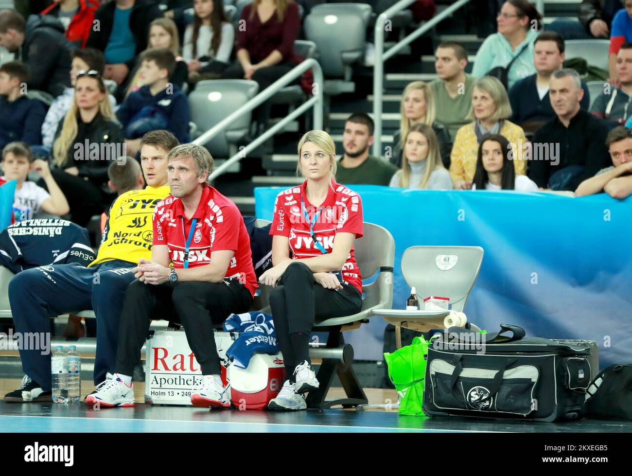 08.02.2020., Croazia, Zagabria, Arena Zagreb -Champions League Handball. PPD Zagabria - Flensburg- Handewitt. Foto: Sanjin Strukic/PIXSELL Foto Stock