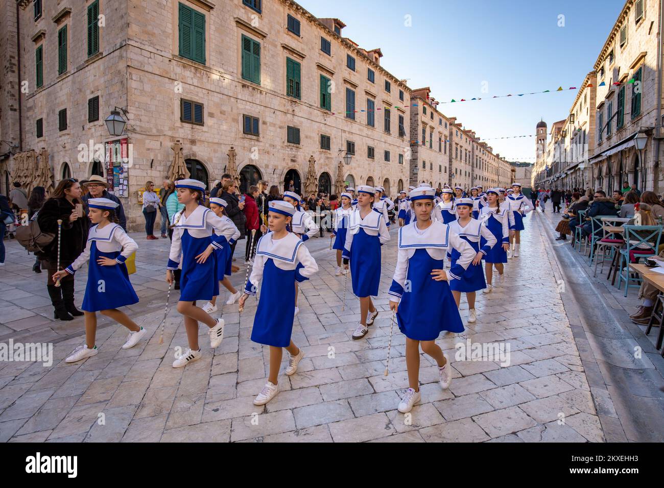 15.02.2020., Dubrovnik, Croazia - la tradizionale parata del Carnevale di Dubrovnik, organizzata dalla Città di Dubrovnik e dall'Ente Turistico di Dubrovnik, celebra il suo anniversario, ventesimo compleanno Foto: Grgo Jelavic/PIXSELL Foto Stock