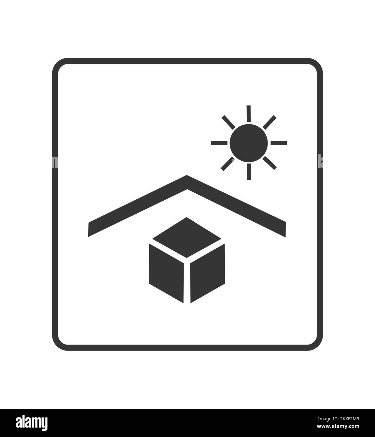 Tenere lontano da fonti di calore o dalla luce solare diretta. Concetto di ecologia e confezionamento. Illustrazione Vettoriale Tenere lontano da fonti di calore o dalla luce solare diretta. Concetto di ecologia e confezionamento. Illustrazione Vettoriale