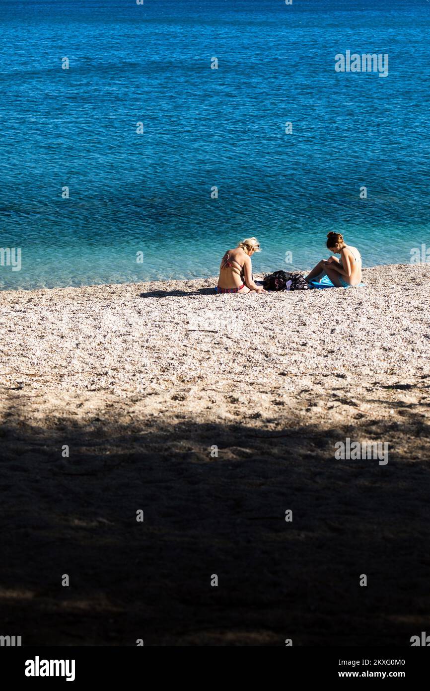 21.05.2020., Spalato, Croazia - spiagge a Spalato, Croazia sono senza turisti a causa della pandemia di Covid-19. Foto: Milano SABIC/PIXSELL Foto Stock