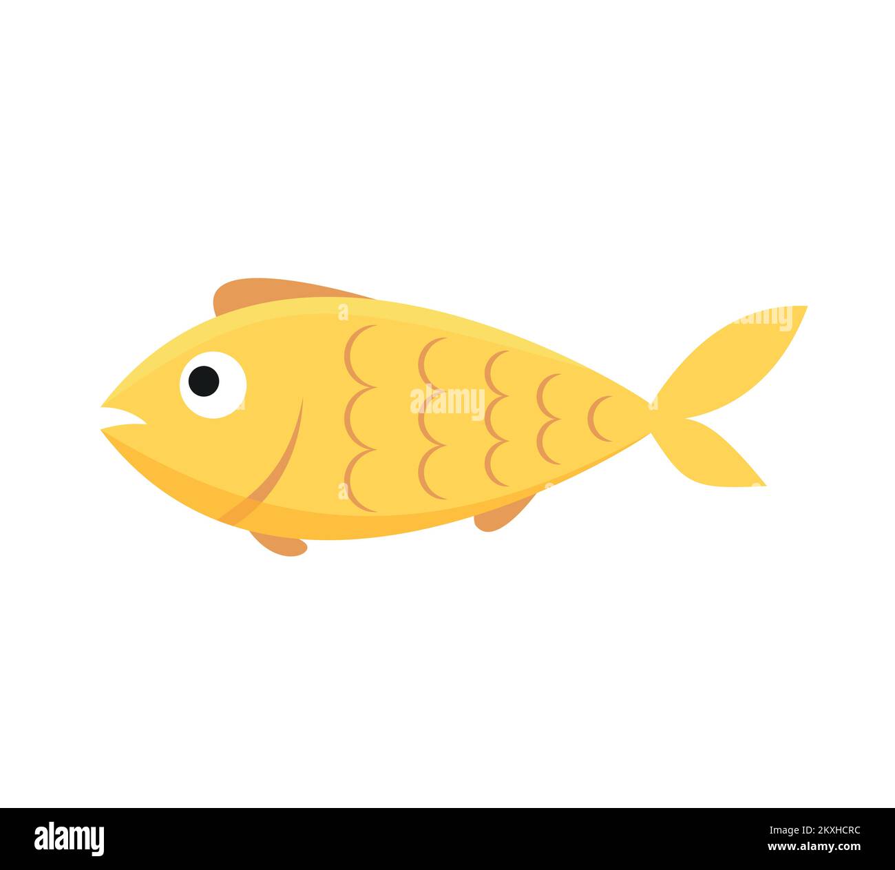 Illustrazione della silhouette dei pesci dell'acquario vettoriale. Colorato cartone animato piatto acquario pesci icona per il tuo design. EPS 10 Illustrazione Vettoriale