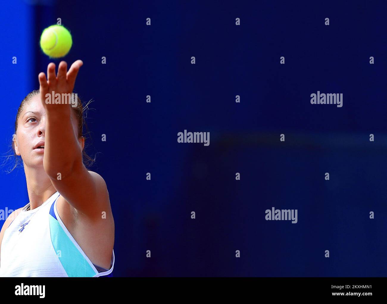 Antonia Ruzic di Croazia durante la partita tra Kamilla Rakhimova di Russia al W25° Torneo di Tennis Zagabria 2020 a Zagabria, Croazia, il 16 settembre 2020. Foto: Slavko Midzor/PIXSELL Foto Stock