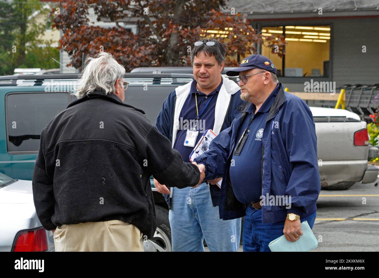 Assistenza per le relazioni comunitarie. Vermont Tropical Storm Irene. Fotografie relative a disastri e programmi, attività e funzionari di gestione delle emergenze Foto Stock