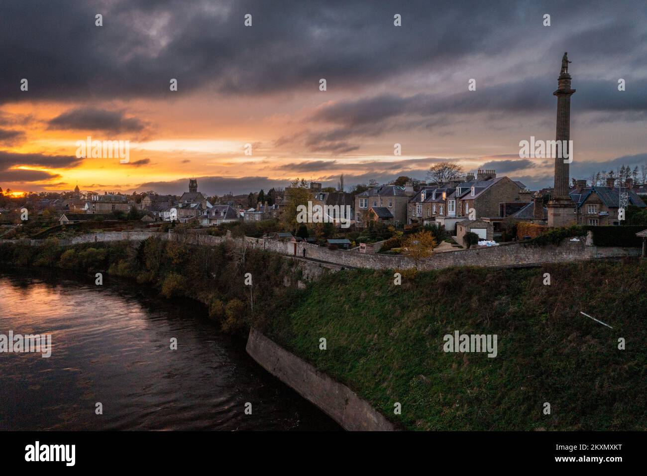 Coldstream accanto al fiume Tweed sul confine scozzese da dove prende il nome le Guardie Coldstream Foto Stock