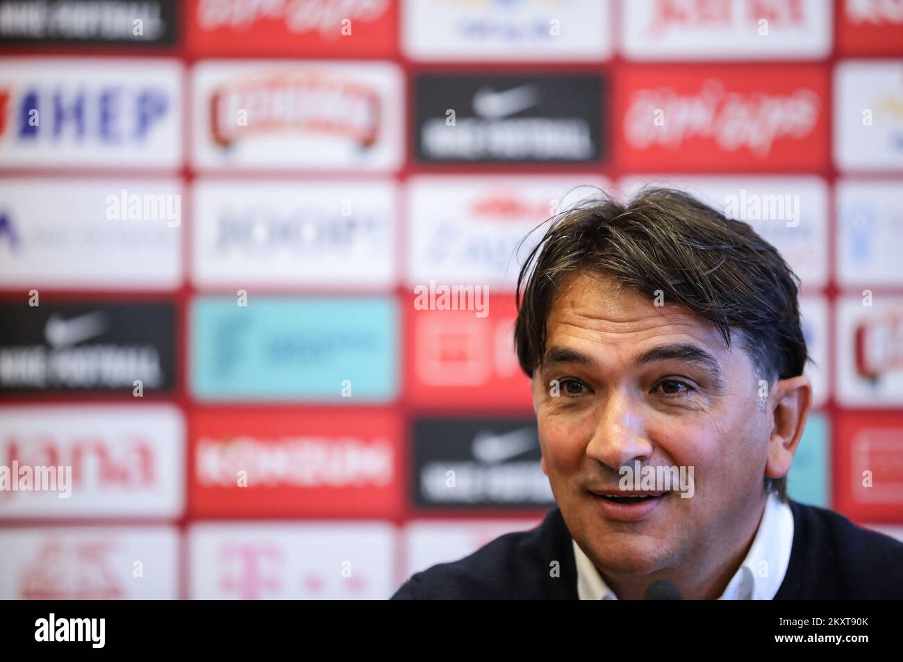 Allenatore capo della nazionale croata di calcio, Zlatko Dalic è visto durante la conferenza stampa prima della partita con la nazionale di Cipro., a Zagabria, Croazia, il 04 ottobre 2021. Foto: Jurica Galoic/PIXSELL Foto Stock