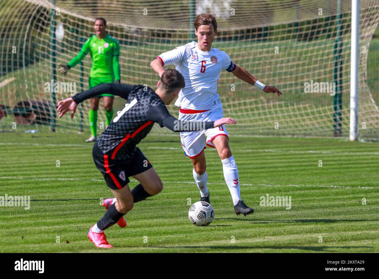 MEDULIN, [CROAZIA] - 08 OTTOBRE: La partita dei croati U18 e della Danimarca U18 al Torneo Internazionale Under 18 friendly il 8 ottobre 2021 a Medulin, Croazia. Mikkel Fischer. Foto: Srecko Niketic/PIXSELL Foto Stock