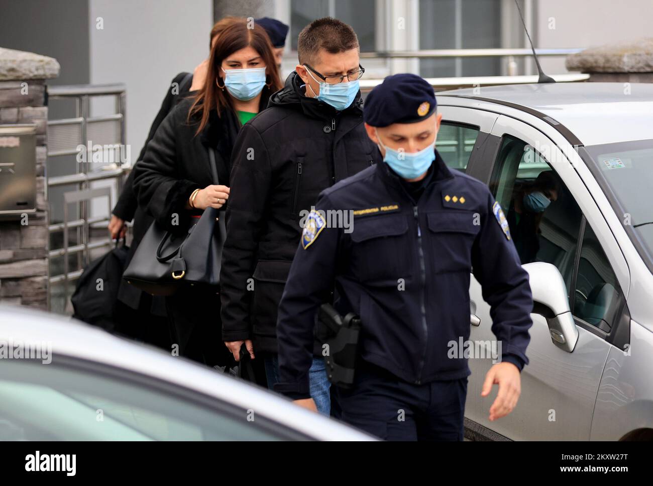 L'ex ministro dello sviluppo regionale e dei fondi dell'UE Gabrijela Zalac è stato arrestato in un'indagine sulla corruzione in corso dalla Procura europea (EPPO) in Croazia, a Vinkovci, Croazia, il 10 novembre 2021. Lo scandalo, soprannominato dai media locali Software Affair, prevede l'acquisto di 16,2 milioni di kuna (â‚¬2,1m) per un programma software assegnato a una società chiamata Ampelos dal Ministero dello sviluppo regionale e dei Fondi UE, nel periodo in cui Zalac gestiva il ministero. Zalac ha servito nel gabinetto dell'attuale primo ministro, Andrej Plenkovic, dall'ottobre 2016 al luglio 2019. Foto Stock