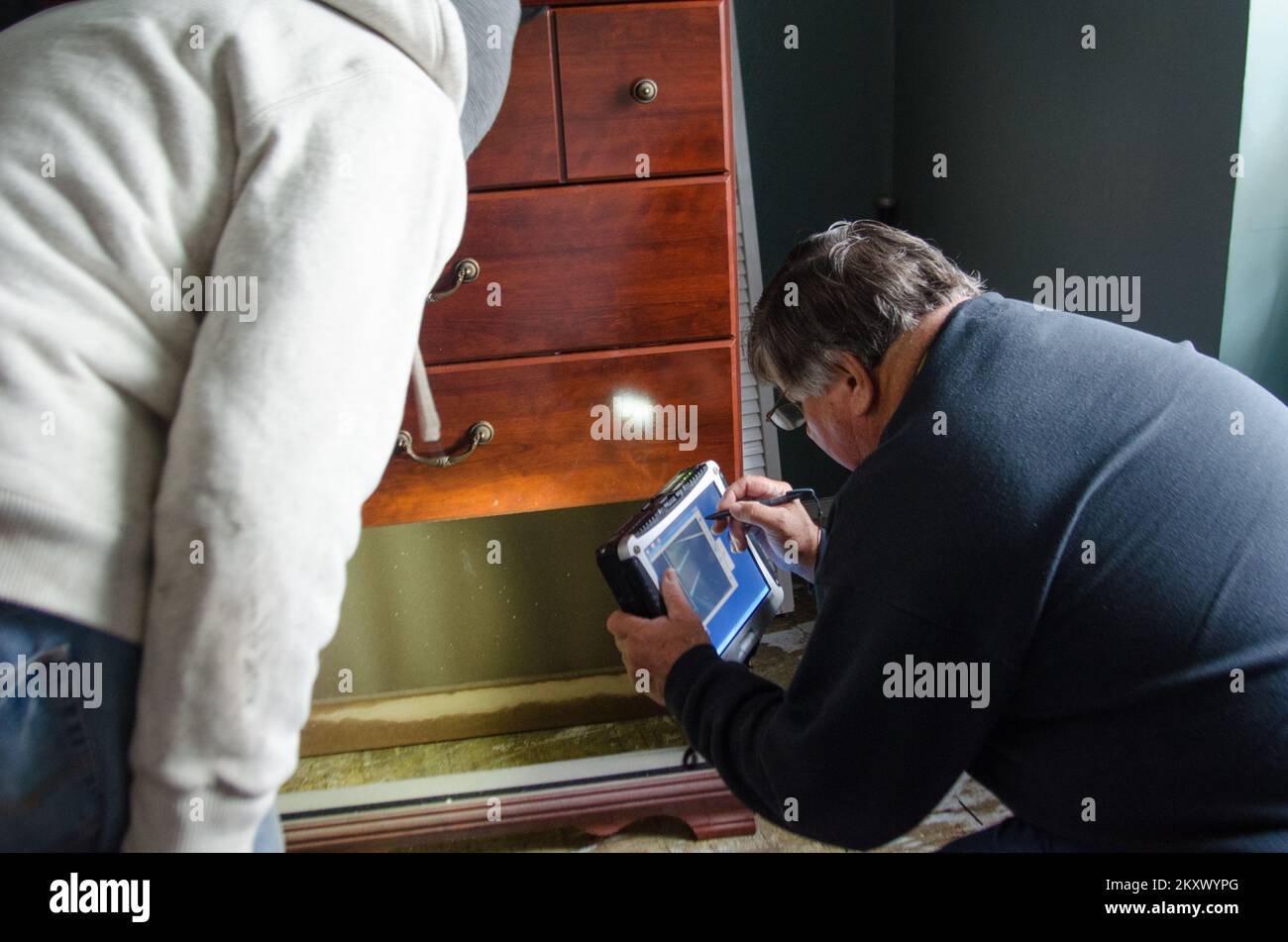Ispezione FEMA. New Jersey Hurricane Sandy. Fotografie relative a disastri e programmi, attività e funzionari di gestione delle emergenze Foto Stock