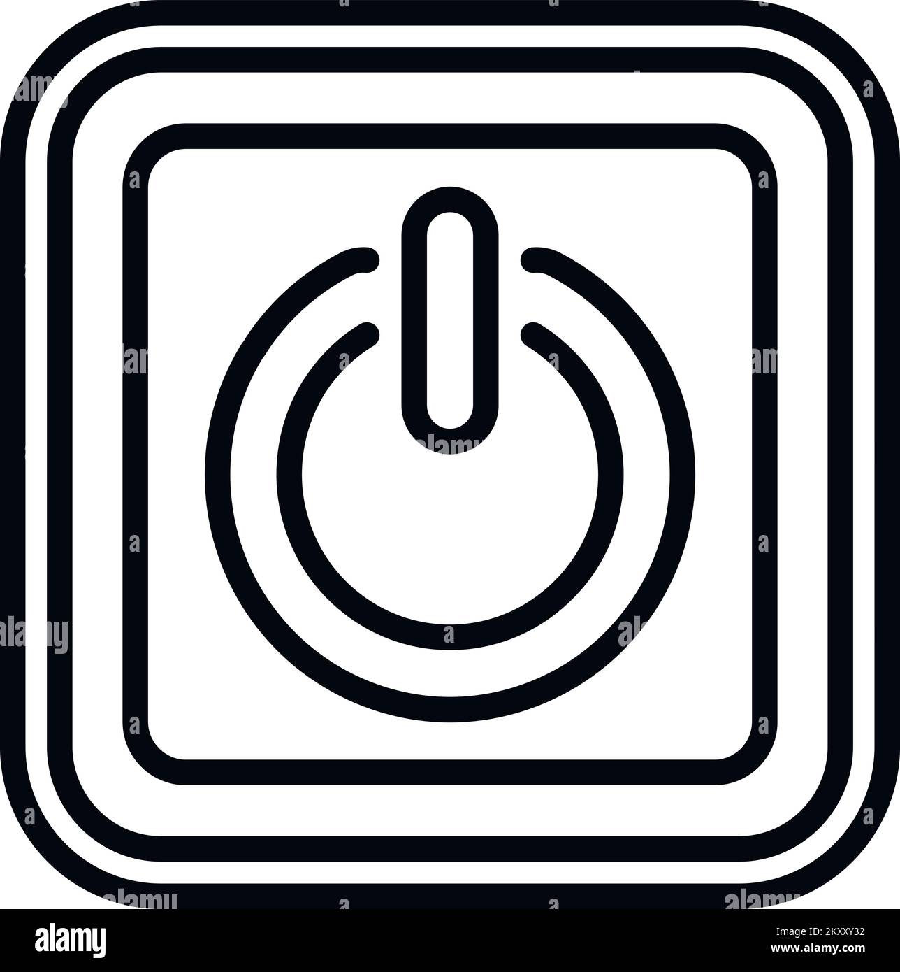 Disattivare il vettore contorno dell'icona del pulsante. Windows computer. Finestra di dialogo adesivo Illustrazione Vettoriale