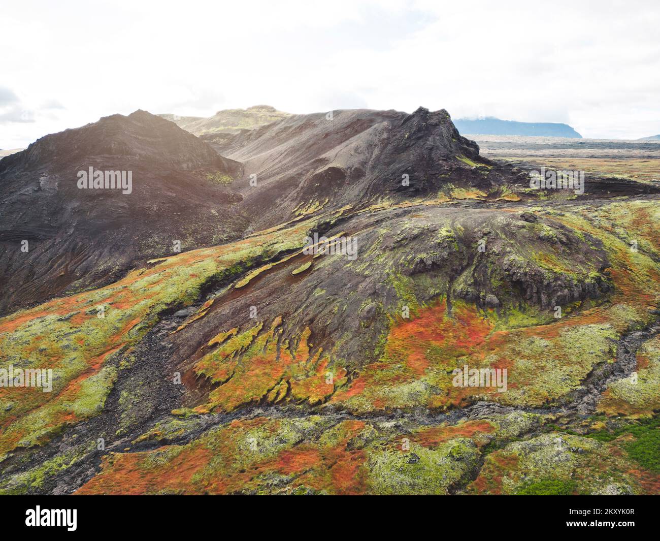 Terre vulcaniche dell'Islanda - Viaggiare l'Islanda in autunno Foto Stock