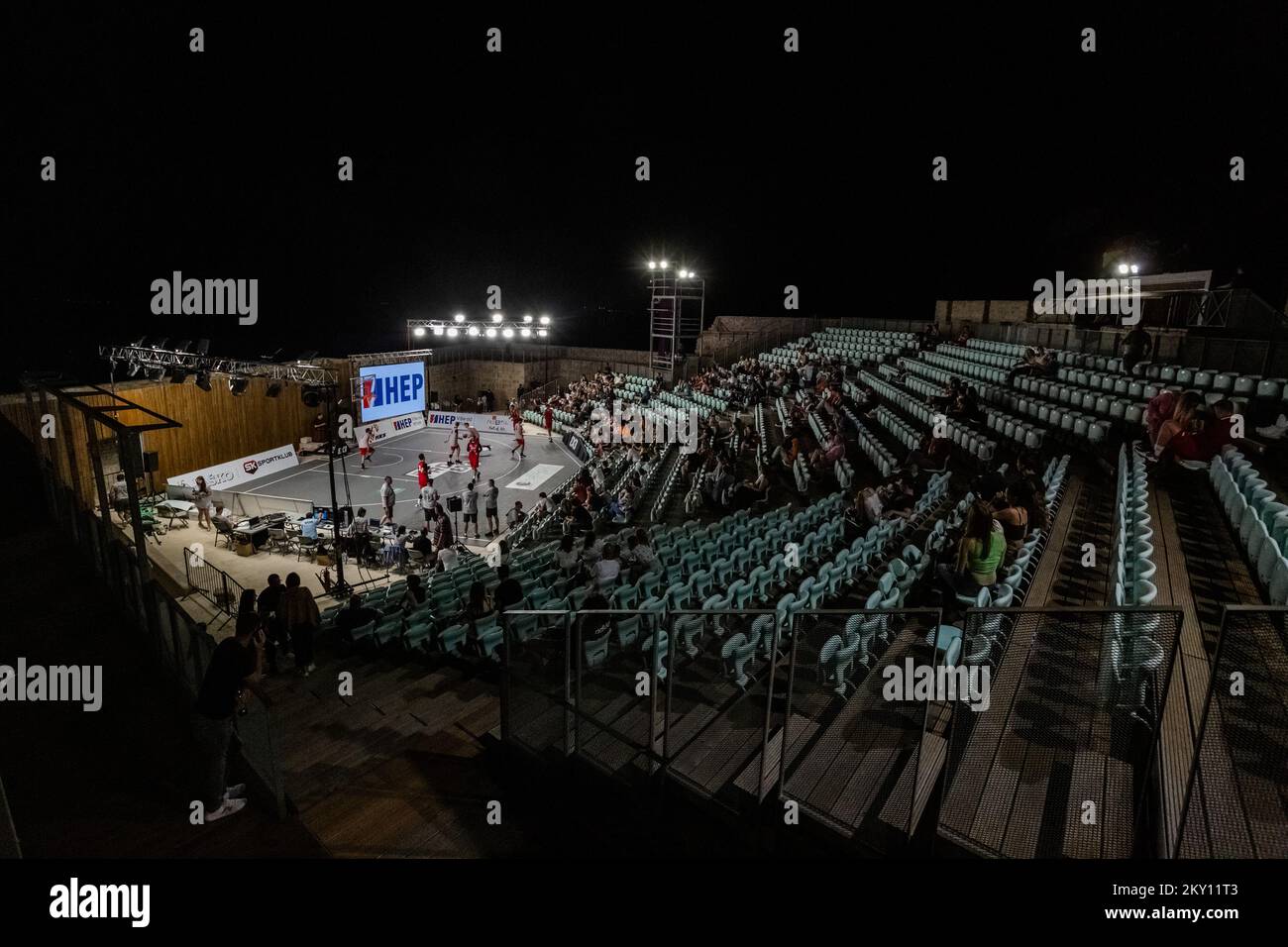 FIBA 3x3 quest torneo tenutosi a St.. Fortezza di Michele , a Sibenik, Croazia, il 21 maggio 2022. . PRO 3x3 Tour - il campionato Croatian Open di basket 3x3, che si terrà dal 13.05.2022 al 10.09.2022, ha lo status di FIBA QUEST, e il vincitore dell'evento Tour Final di Pola si recherà a Parigi, in Francia, dove si qualificherà per l'estrazione del World Tour.tutti i tornei, Che sono giocati in varie località attraenti tutti attraverso la Croazia in organizzazione da Energy Basket d.o.o., Pro 3x3 Association e Croatian Basketball Federation, hanno carattere internazionale. Foto: Foto Stock